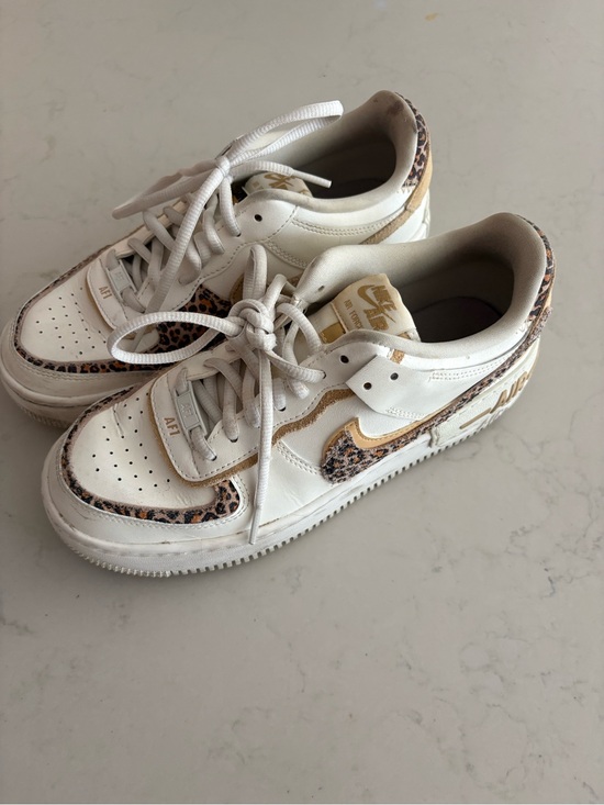 Nike Shoes - Nike Air Force 1 Low — White with Tan & Leopard Print